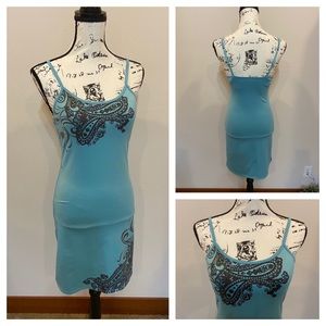 Athleta Mini Tank Dress Spaghetti Straps Bra Travel Sundress Swim Coverup